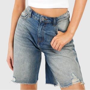 Boohoo Distressed Blue Jean Shorts #163